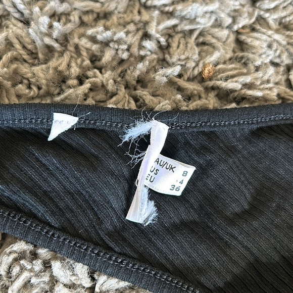 NWOT Princess Polly Tiller Ribbed Black Mini Dress Size 4 - Picture 7 of 11